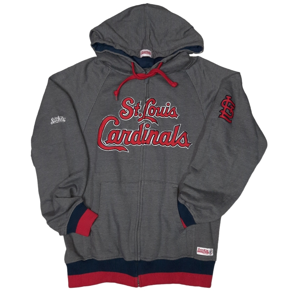 Stitches St Louis Cardinals Zip Hoodie Jacket SZ S